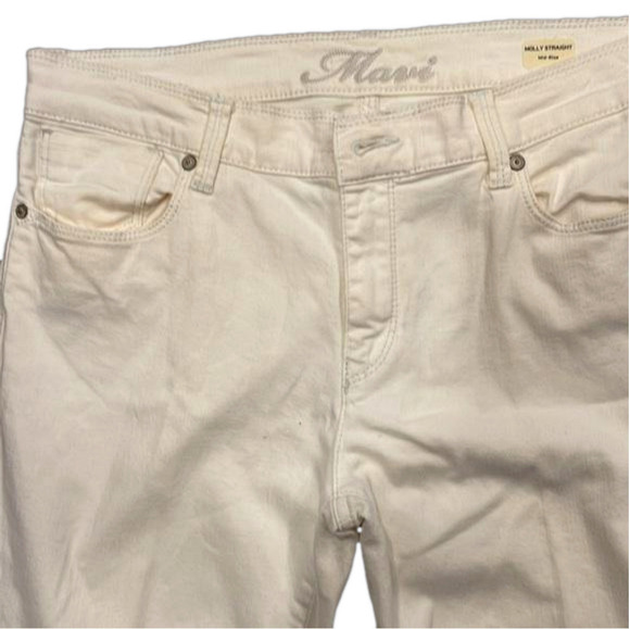 Mavi white stretch sz 33/34 mid rise Molly straight leg pants - Picture 2 of 13